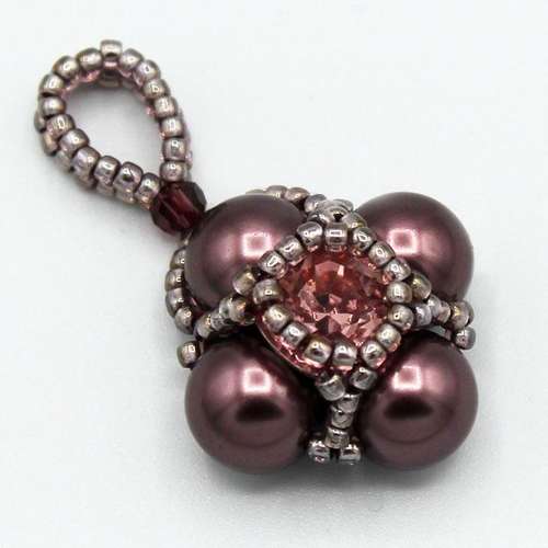 Cassandra Pendant mahogany rose jewelry making kit — DIY set with beads and instructions for creating handmade jewelry