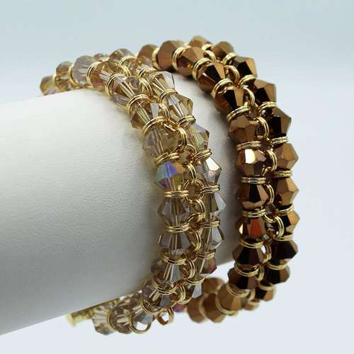Emma Bicone Bracelets bronze champagne bracelet making kit — DIY set with beads and instructions for creating handmade jewelry