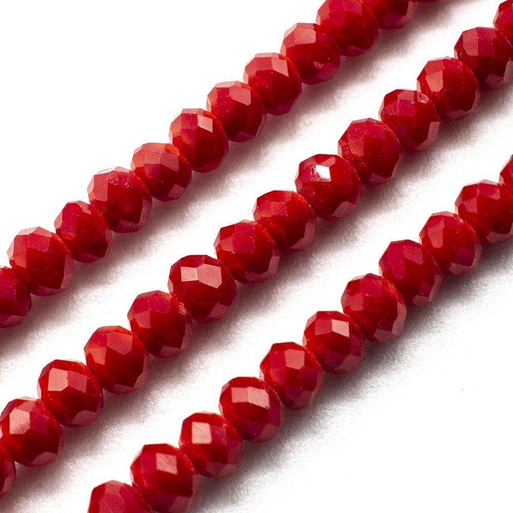 Crystal Rondelle 3x4mm - Blood Red 130pcs