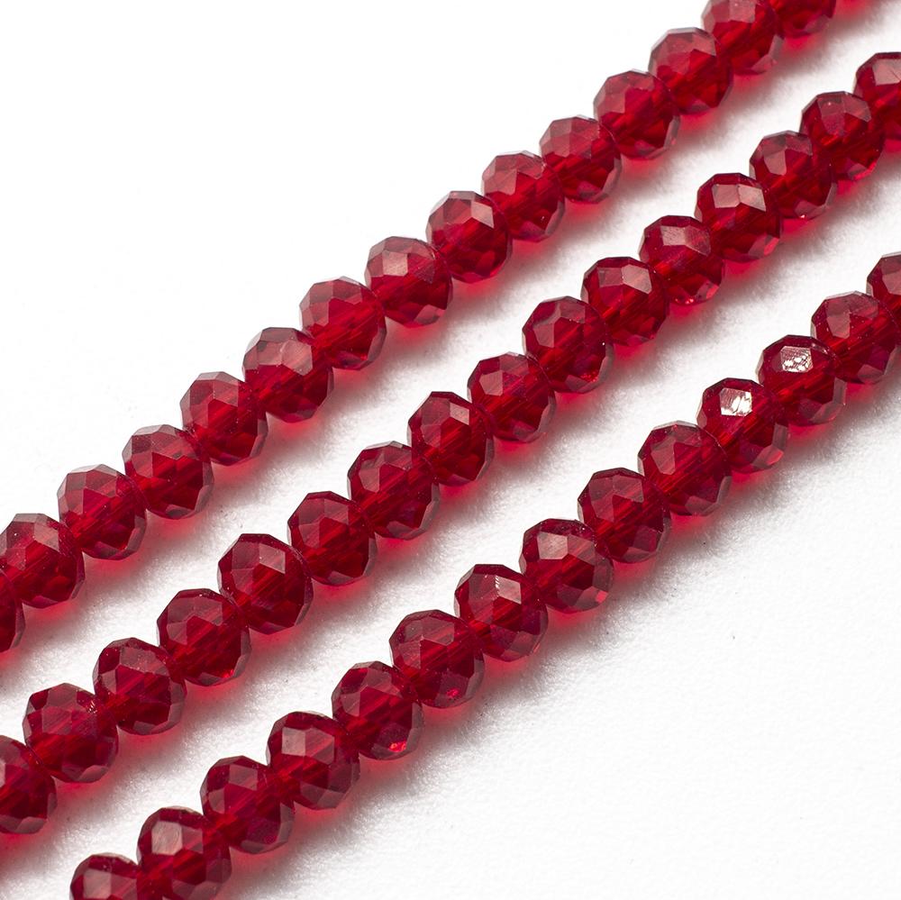 Crystal Rondelle 3x4mm - Red