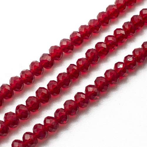 4mm crystal beads red, pack of 130 — faceted for jewelry making and beadwork