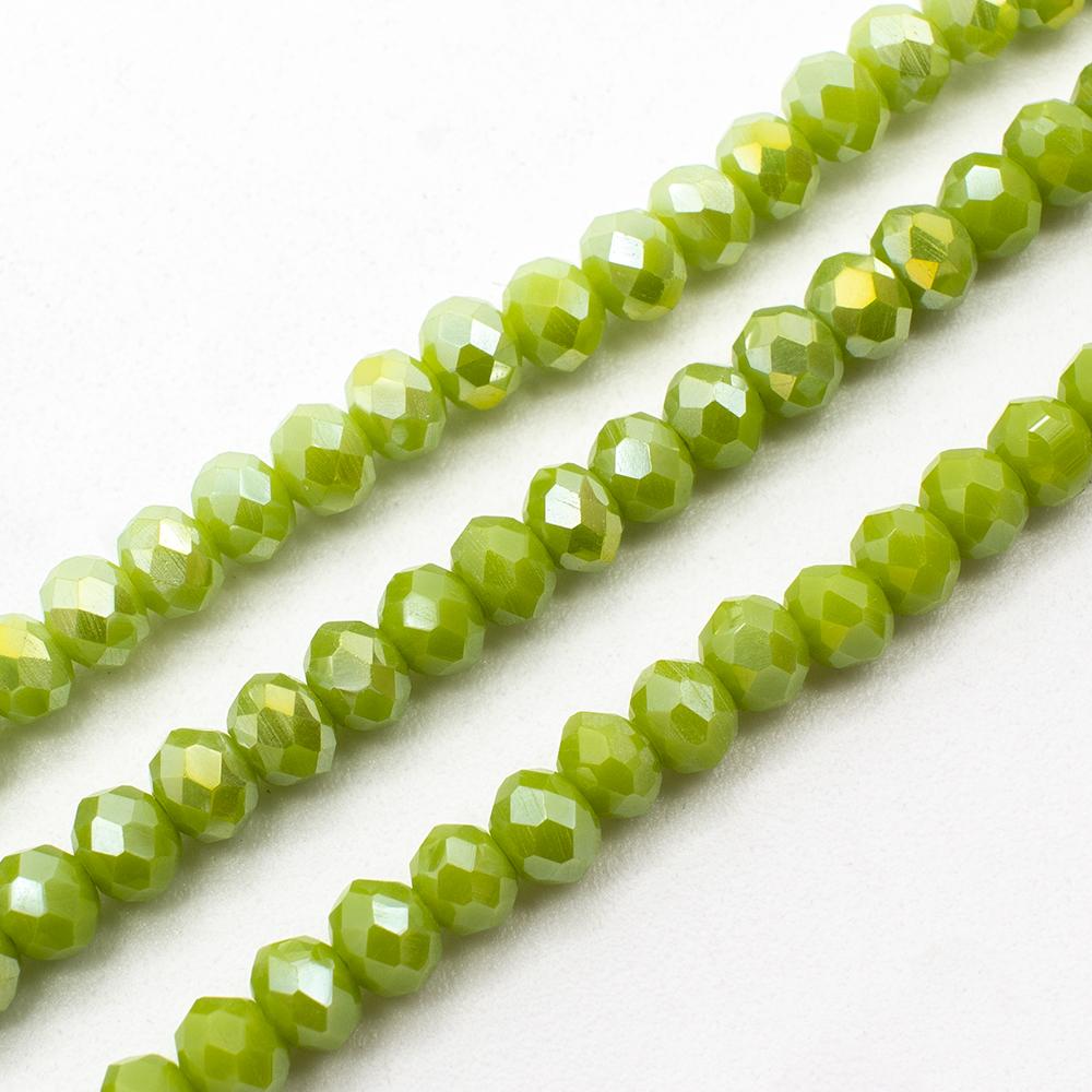 Crystal Rondelle 3x4mm Opal Lime Green 130pcs