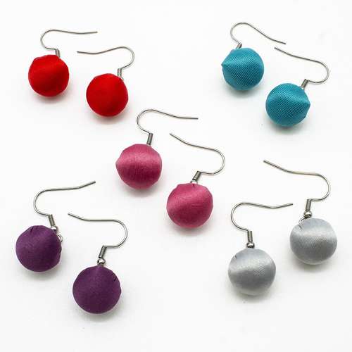 Silk Orb Earring Kit 10 pairs earring making kit — DIY set with beads and instructions for creating handmade jewelry