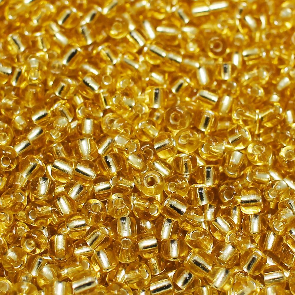 FGB Seed Beads Size 6 Silver Lined Champagne - 50g