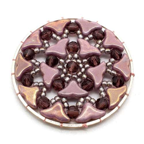 Helios Ring Pendant Violet jewelry making kit — DIY set with beads and instructions for creating handmade jewelry