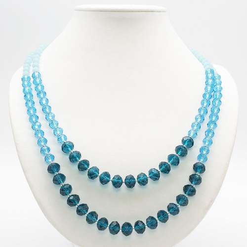 Crystal Rondelle Elenor Necklace Pack sea blue necklace making kit — DIY set with beads and instructions for creating handmade jewelry