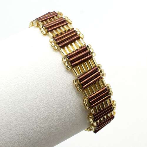 Brenda's Bugle Bracelet Golden Bronze Makes 3 bracelet making kit — DIY set with beads and instructions for creating handmade jewelry