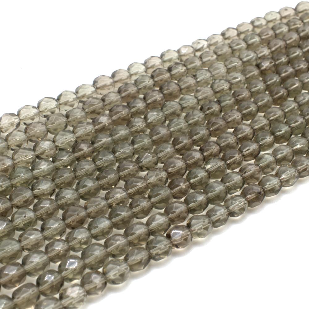 Faceted Glass Round 6mm Beads 10 Strings Charcoal