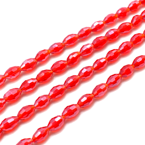 4mm crystal beads red shimmer — faceted for jewelry making and beadwork