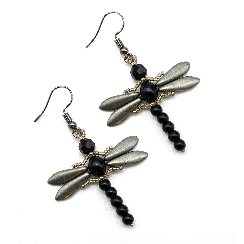 Dragonfly Earrings Kit - Black Diamond