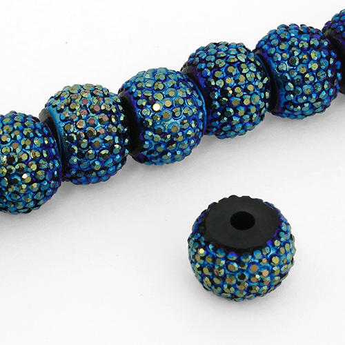 Resin Sparkle Bead 10mm - Blue Iris
