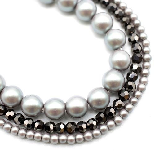 Satin Victoria Bracelet Kit silver sage bracelet making kit — DIY set with beads and instructions for creating handmade jewelry