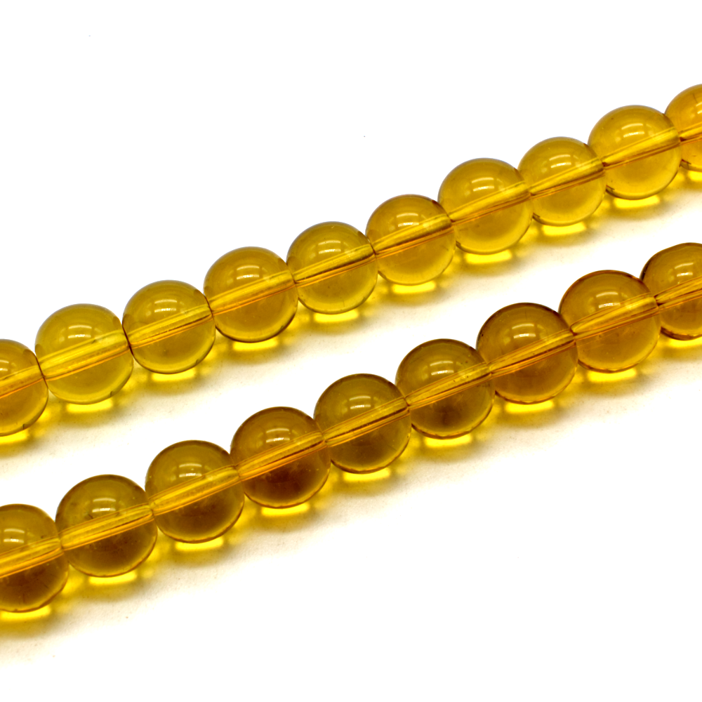 Glass Beads Round 12mm - Amber