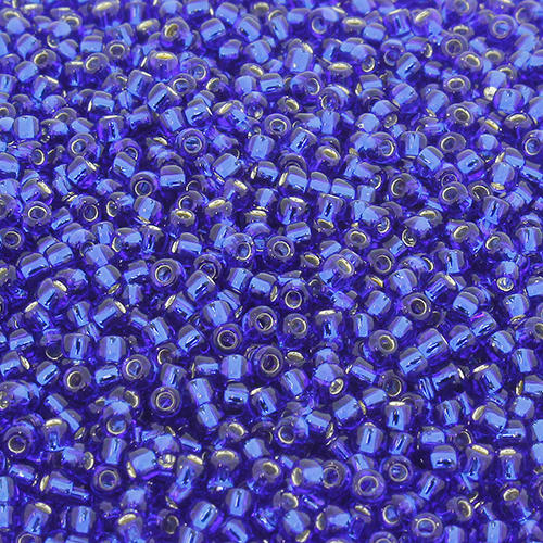 Toho Size 11 Seed Beads 10g - Silver Lined Colbalt