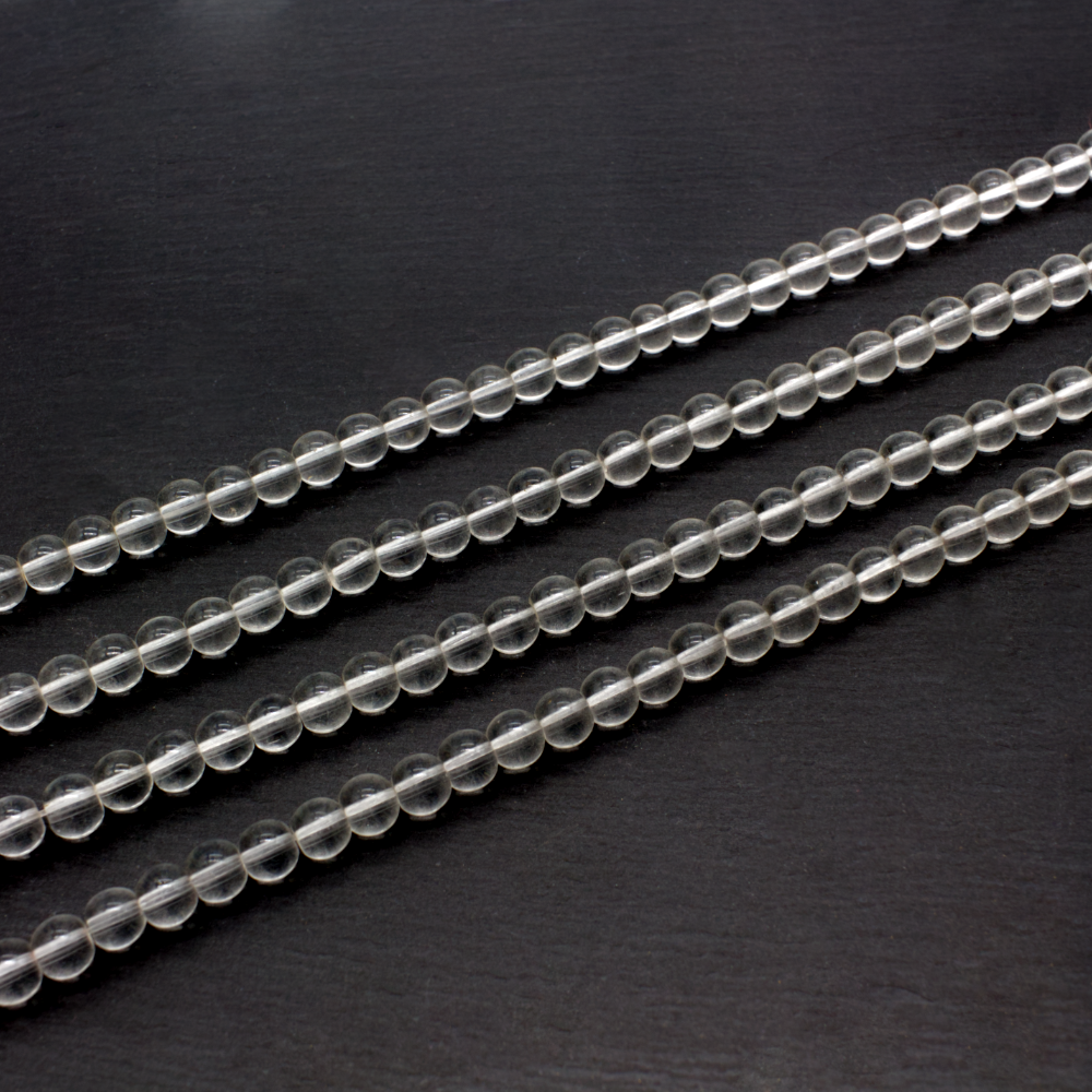 Glass Round Beads 5mm - Clear