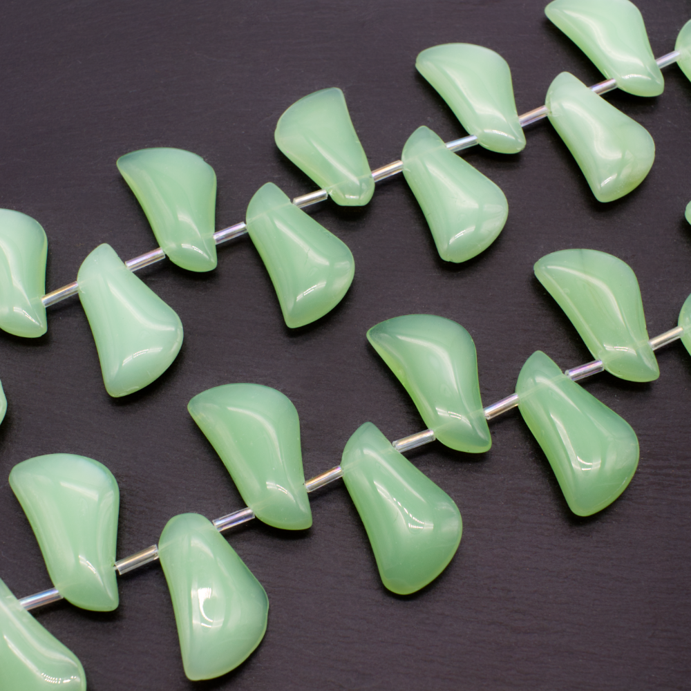 Glass Smooth S Shape 35x13mm - Opaque Lt Green