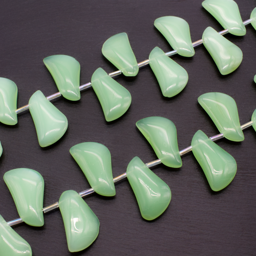 Glass Smooth S Shape 35x13mm - Opaque Lt Green