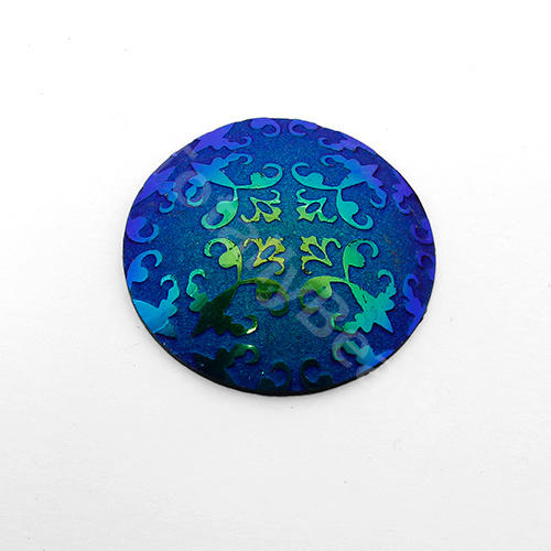 Acrylic Cabochon 30mm Disc - FleurDeLys Iris Blue