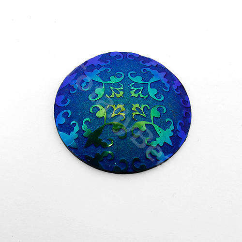 Acrylic Cabochon 30mm Disc - FleurDeLys Iris Blue