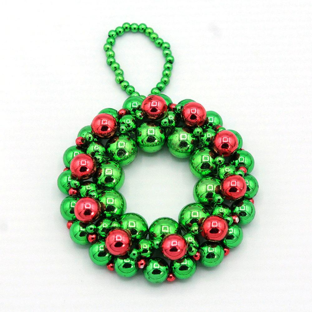 Acrylic Round Beads Selection for Wreath - Green
