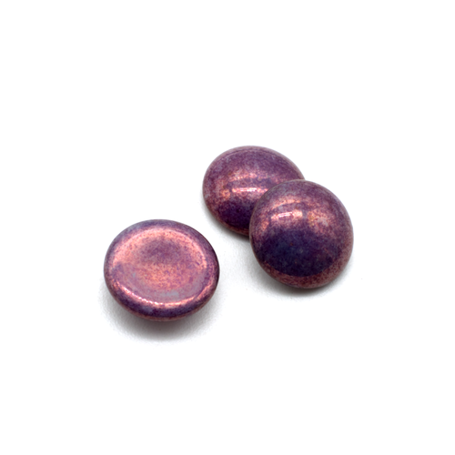 Par Puca Cabochon - 14mm - Opaque Mix Amethyst/Gold Ceramic Look
