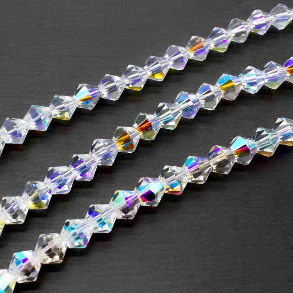 Premium Crystal 8mm Bicone Beads - Crystal AB
