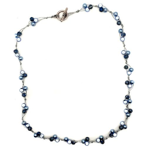 Knotted Jewellery sky blue jewelry making kit — DIY set with beads and instructions for creating handmade jewelry
