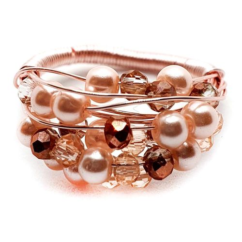 Starlight Ring rose pink jewelry making kit — DIY set with beads and instructions for creating handmade jewelry