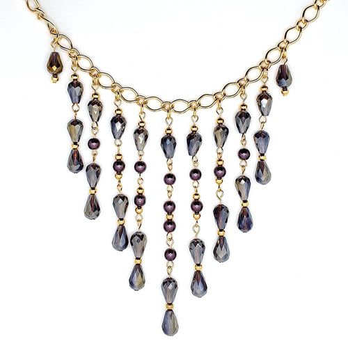 Waterfall Necklace champagne grape necklace making kit — DIY set with beads and instructions for creating handmade jewelry