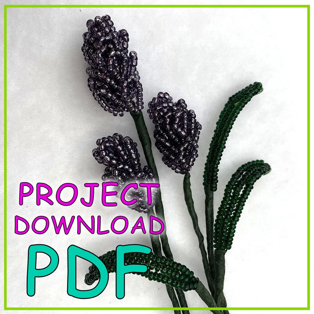 Lavender Beaded Flowers - Download Instructions