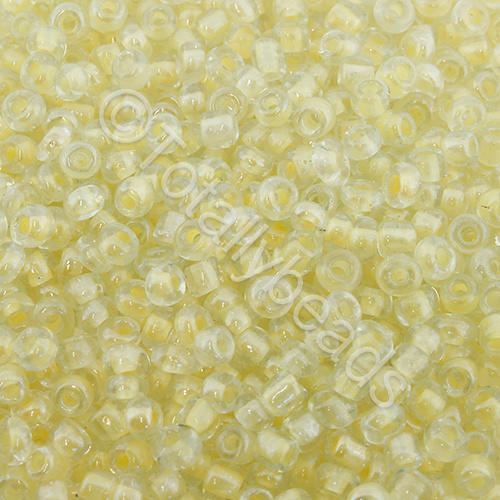 Seed Beads Colour Lined Luster  Yellow - Size 8 100g