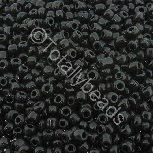 Seed Beads Opaque  Black - Size 8 100g