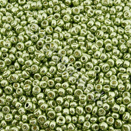 Seed Beads Metallic  Green - Size 11 100g