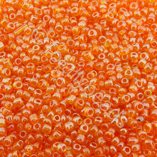 Seed Beads Transparent Luster Orange - Size 11 100g