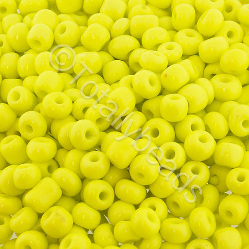 Seed Beads Opaque  Yellow - Size 6 100g