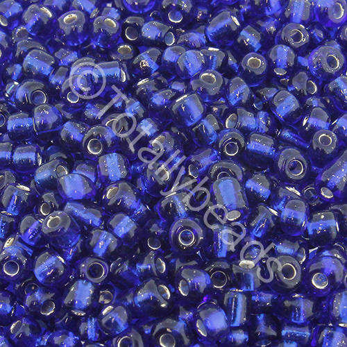 Seed Beads Silver Lined  Dark Blue - Size 6 100g