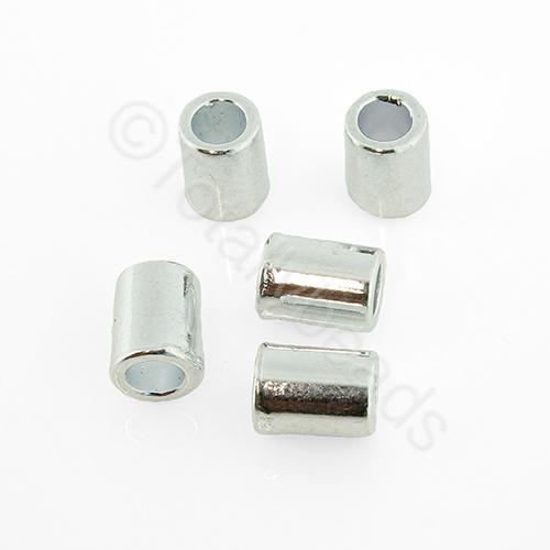 Silver Metal Bead - Tube 6x8mm 20pcs