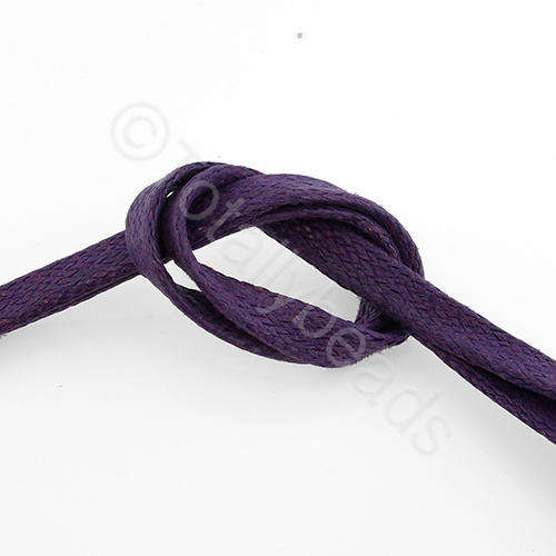 1 metre Wax Cotton Flat Cord 5mm - Amethyst 1 metre