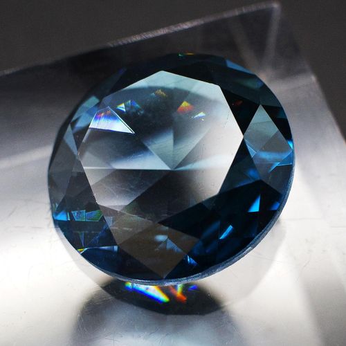 Crystal Round Cabochons 25mm - Crystal Blue