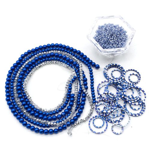 Olivia Necklace royal blue ice necklace making kit — DIY set with beads and instructions for creating handmade jewelry