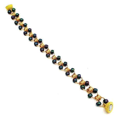 Cleo Chain Maille Bracelet makes 2 champagne bracelet making kit — DIY set with beads and instructions for creating handmade jewelry