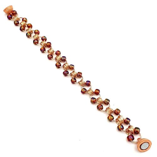 Cleo Chain Maille Bracelet makes 2 rose gold bracelet making kit — DIY set with beads and instructions for creating handmade jewelry