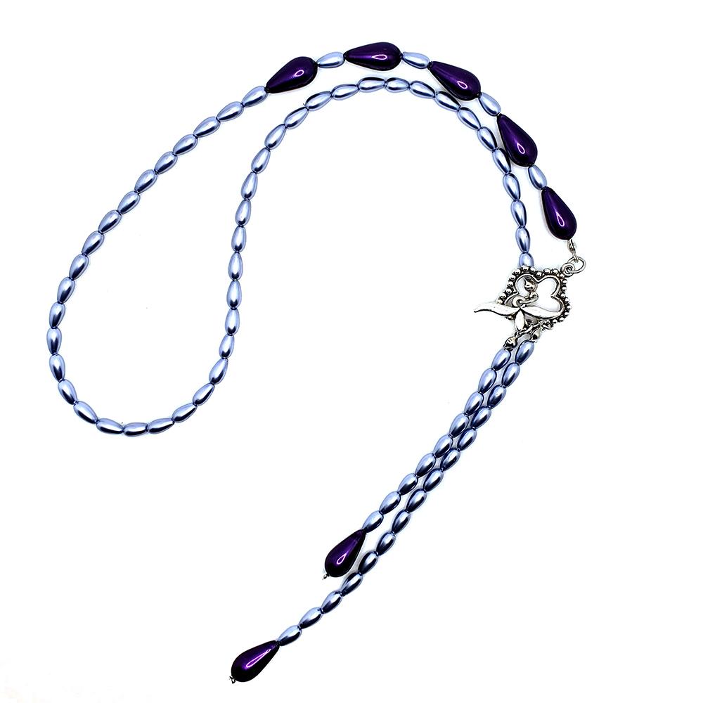 Primrose Pearl Toggle Necklace - Violet Blue