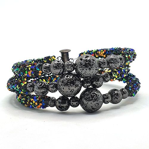 Electra Bracelet jet rainbow bracelet making kit — DIY set with beads and instructions for creating handmade jewelry