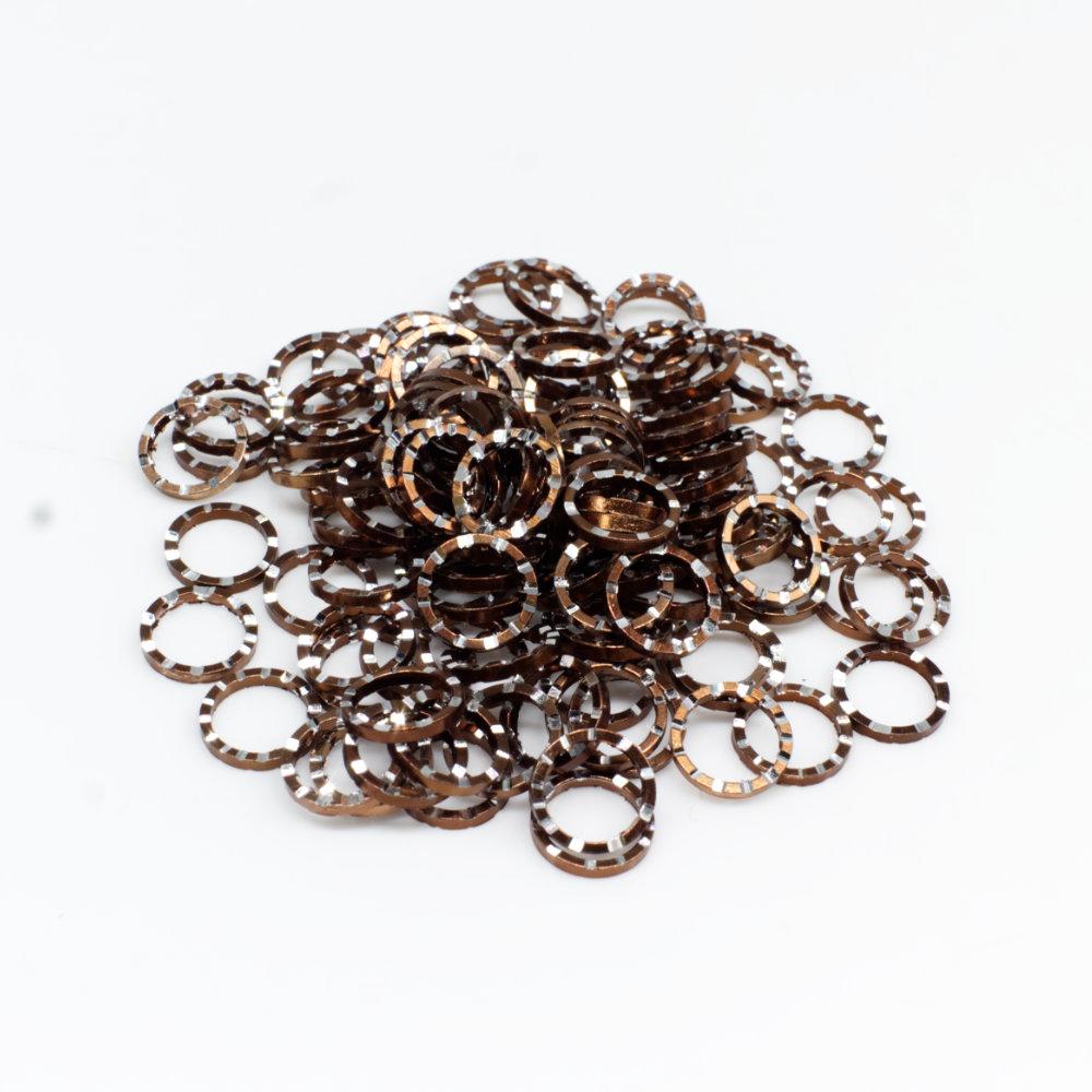 Aluminium Coloured Rings 10mm Brown 10pcs for jewellery making