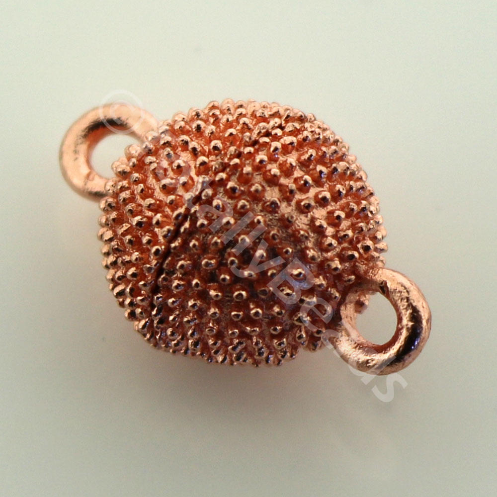 Magnetic Clasp Spotted Round 12mm - Light Copper Colour