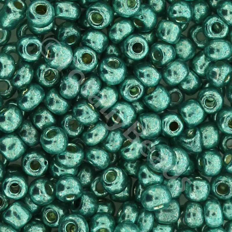 Seed Beads Metallic  Sea Green- Size 6 100g