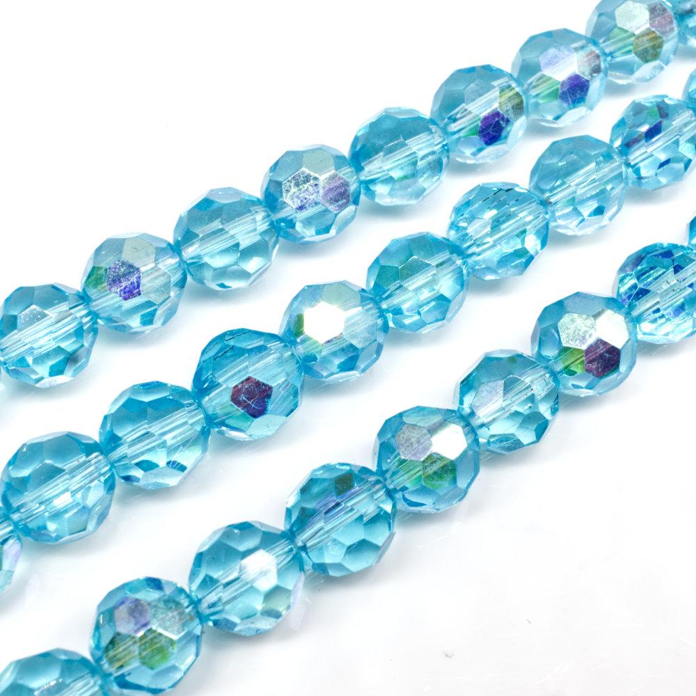 Crystal Round 10mm - Aqua Rainbow | Craft, hobby & jewellery supplies