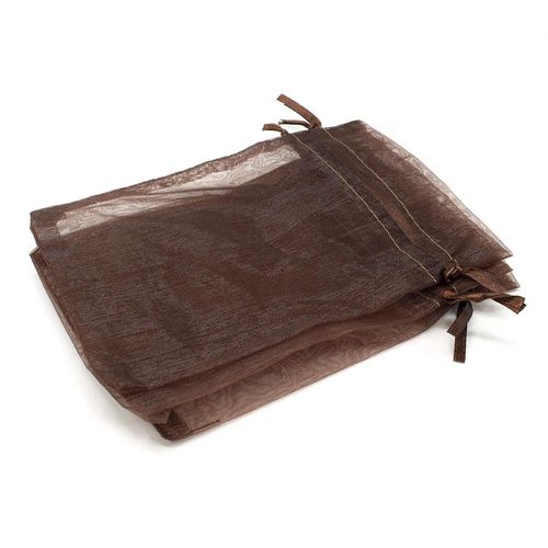 Organza Gift Bag   Brown 100mm for jewellery making