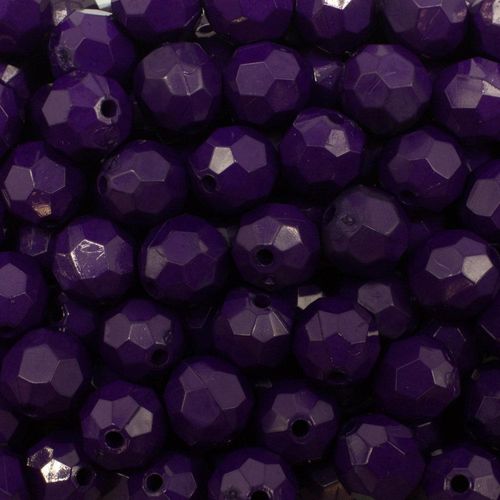 Acrylic Faceted Beads 10mm 60pc   Royal Purple for jewellery making